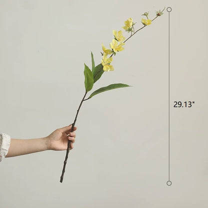 Artificial Cytha Jasmin stem with yellow blooms and green leaves RusticReach 29.13 in tall on Tampa Home & Garden Store