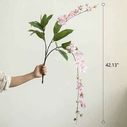 Artificial Cytha Jasmin Stem RusticReach, pink jasmine blooms with leaves, 42.13in tall on Tampa Home & Garden Store