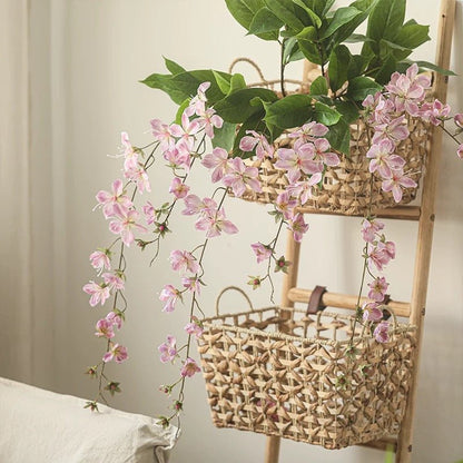 Artificial Cytha Jasmin Stem by RusticReach, pink jasmine vines with leaves in a basket on Tampa Home & Garden Store