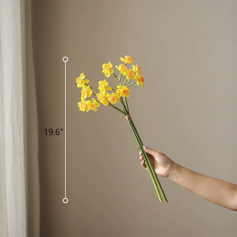 Faux Daffodil Bundle 24in Tall by RusticReach yellow blooms on green stems 1 bundle on Tampa Home & Garden Store