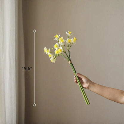 Faux Daffodil Bundle 24" Tall by RusticReach with yellow and white blooms, green stems on Tampa Home & Garden Store