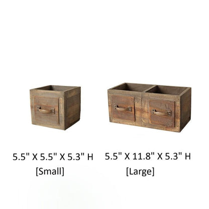 Farmhouse wooden box set for succulents or flowers, two boxes in small and large sizes on Tampa Home & Garden Store