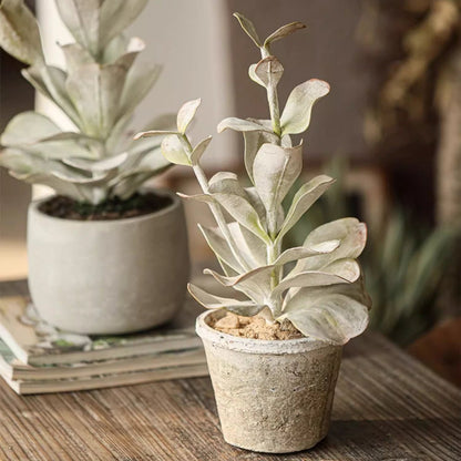 Artificial Green Plant and Ceramic Decorative Pot