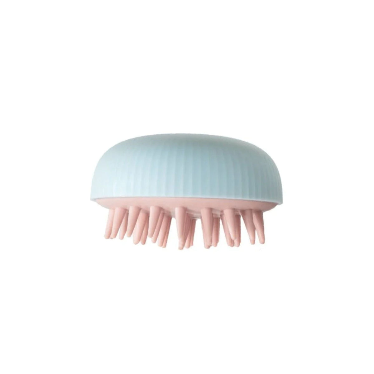 Scalp Massage Shower Hair Comb blue silicone dome with pink bristles for scalp massage on Tampa Home & Garden Store