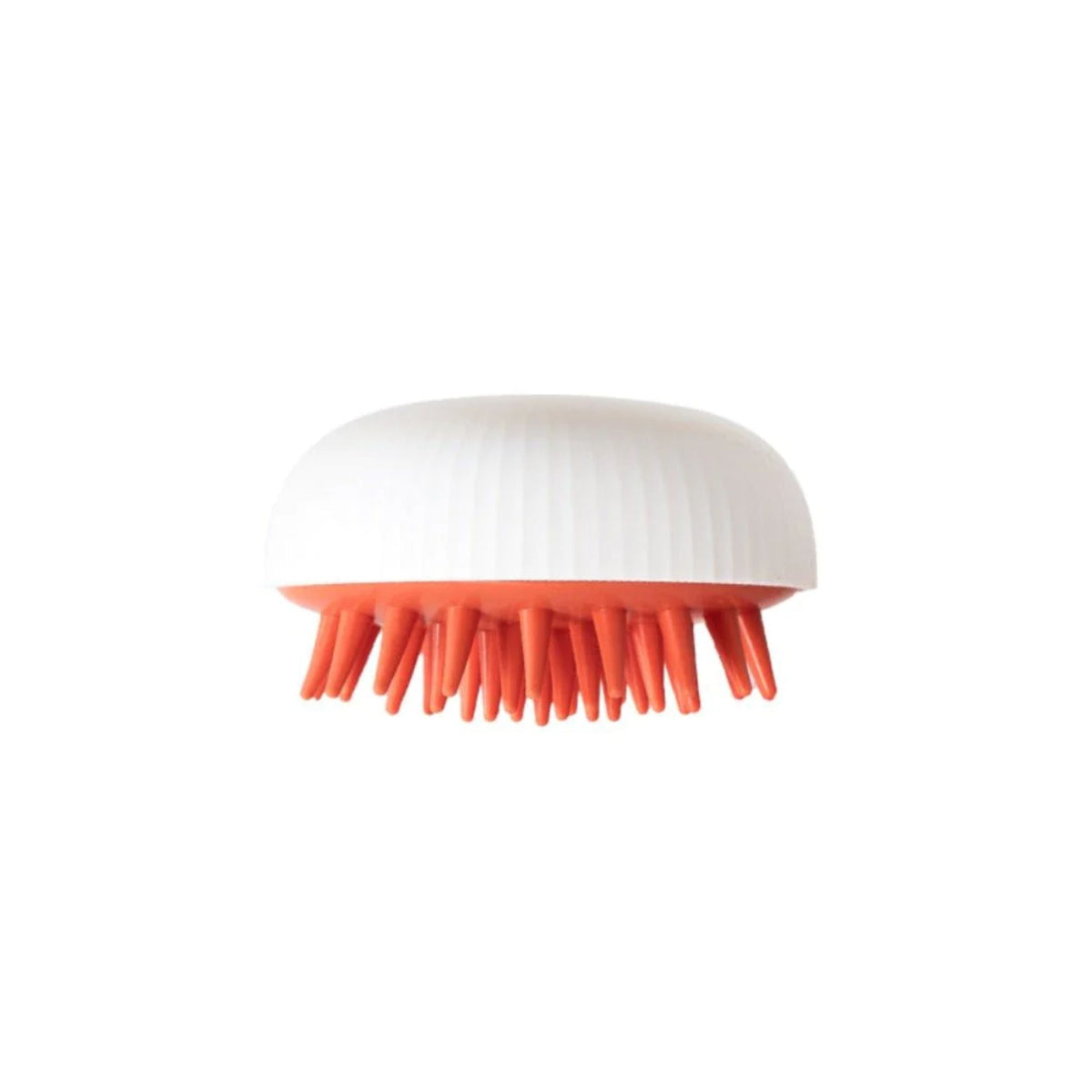 Scalp massage shower hair comb by Best Product Finds, white dome cap with orange bristles on Tampa Home & Garden Store