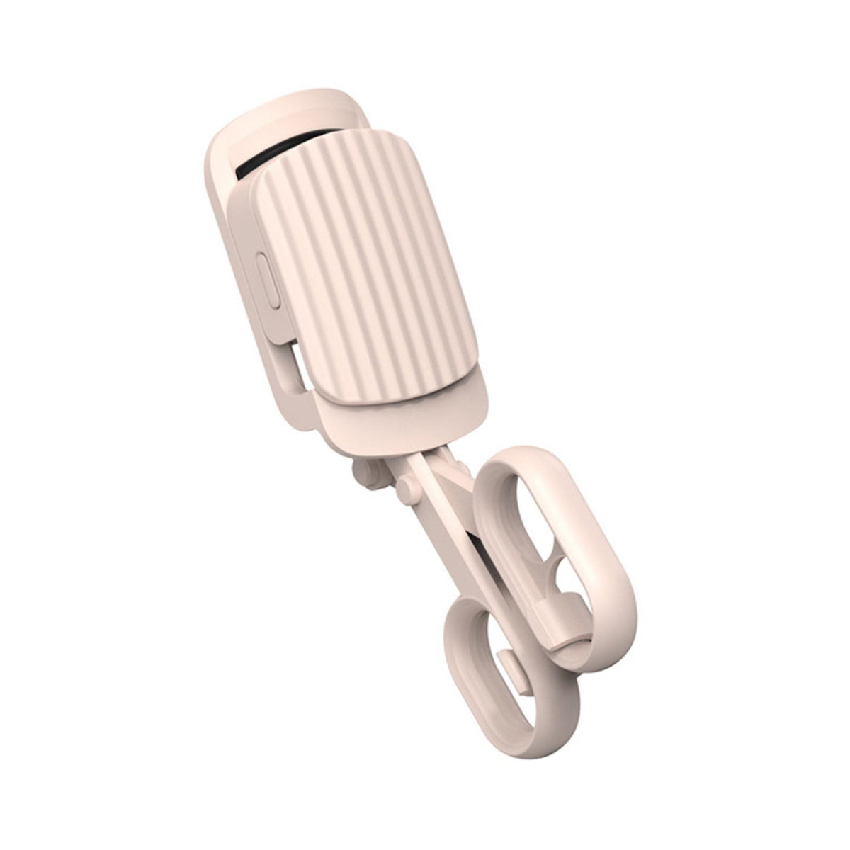 Heat-Enhanced Eyelash Curler PRO, beige plastic body with ribbed grip on Tampa Home & Garden Store