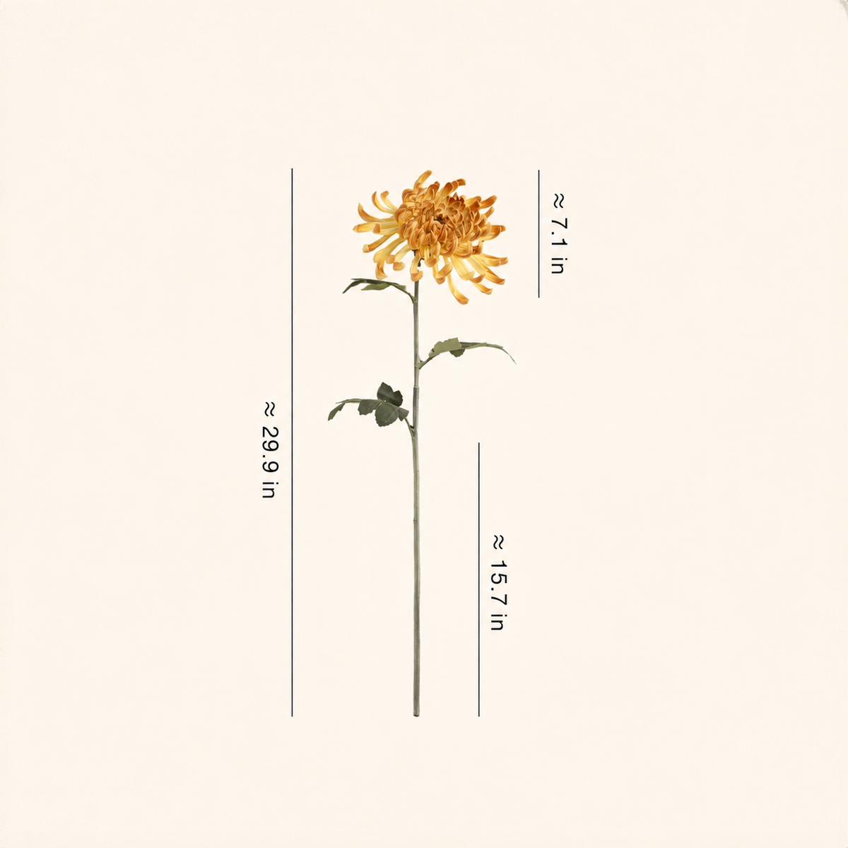Heirloom Spider Chrysanthemum Stem orange-yellow artificial bloom 29.9 in RusticReach on Tampa Home & Garden Store