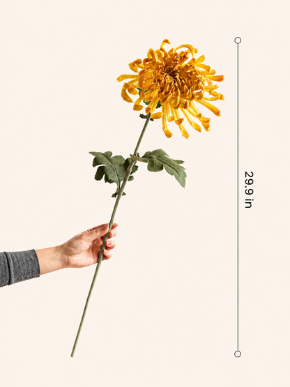 RusticReach Heirloom Spider Chrysanthemum stem, 29.9in, orange-yellow artificial flowering plant on Tampa Home & Garden Store