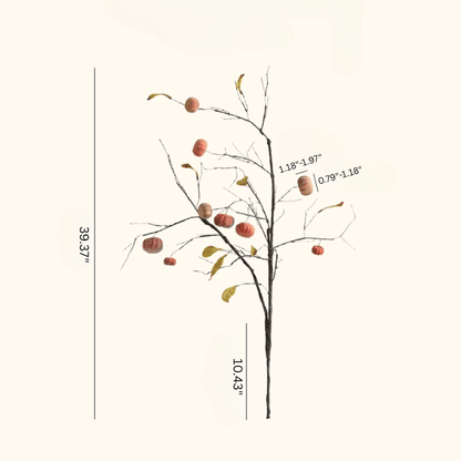 Harvest Pumpkin Twig Stem 39in artificial plant RusticReach; brown twig with orange pumpkins on Tampa Home & Garden Store