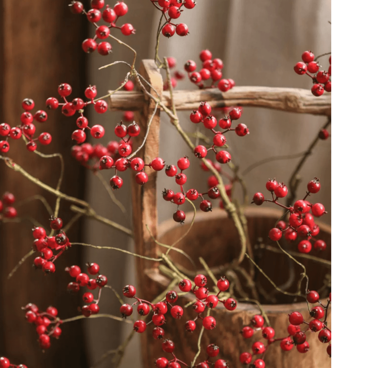 Mini Fruit Berry Stem 30 Tall red berry branches, rustic twig, artificial plant RusticReach on Tampa Home & Garden Store