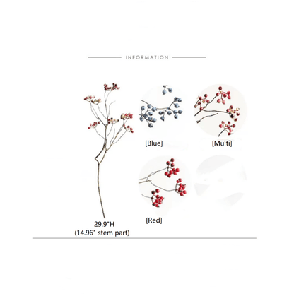Mini Fruit Berry Stem 30in tall RusticReach artificial plant with red berry clusters on Tampa Home & Garden Store