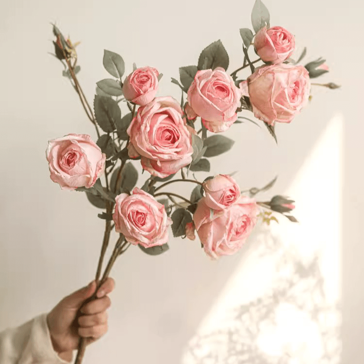 Miriya Large Rose Stem pink bouquet 25.2 inches tall RusticReach on Tampa Home & Garden Store