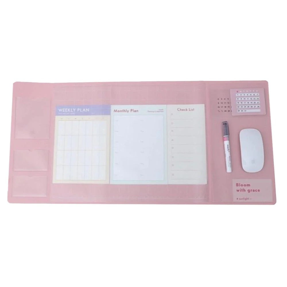 Ultimate Work Pad in pink office mat with planner pages and pockets by Best Product Finds on Tampa Home & Garden Store