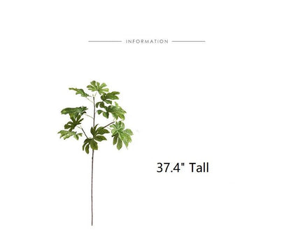 Artificial Octagonal Foliage Branch 37.4 inch tall, green leaves, RusticReach on Tampa Home & Garden Store