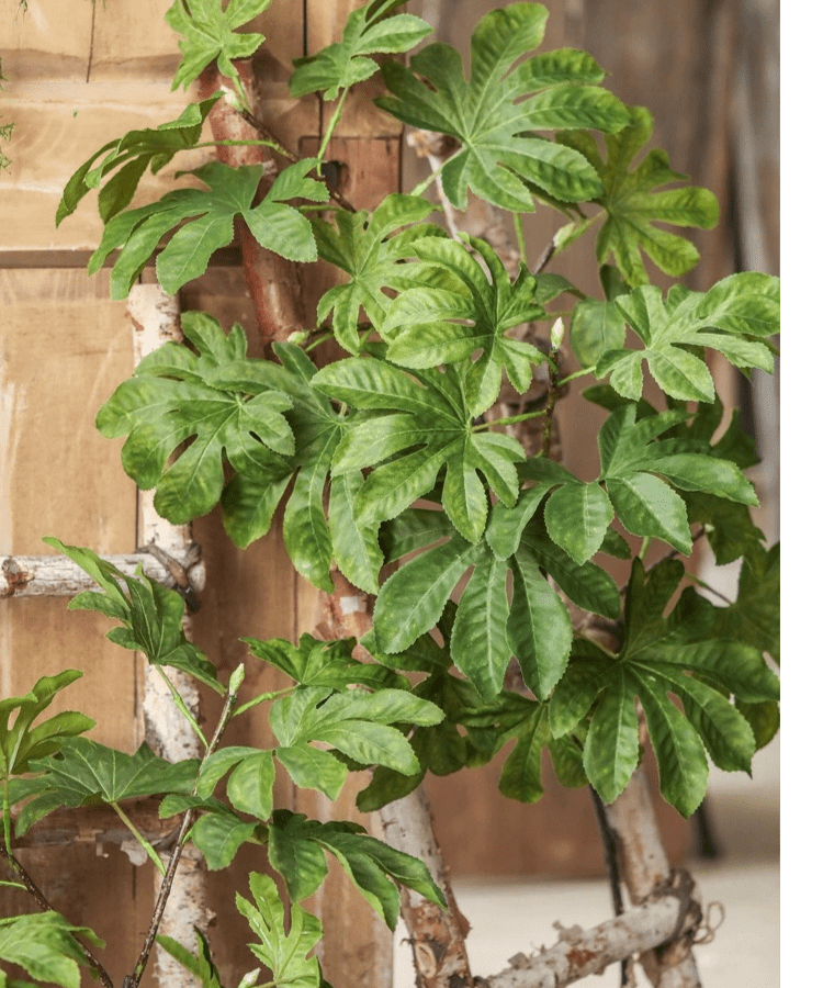 Artificial octagonal foliage branch with green palmate leaves, 37.4 inches tall RusticReach on Tampa Home & Garden Store