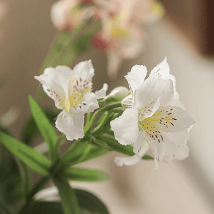 Artificial Peruvian lily stem 29.5in tall with white blooms and green foliage RusticReach on Tampa Home & Garden Store