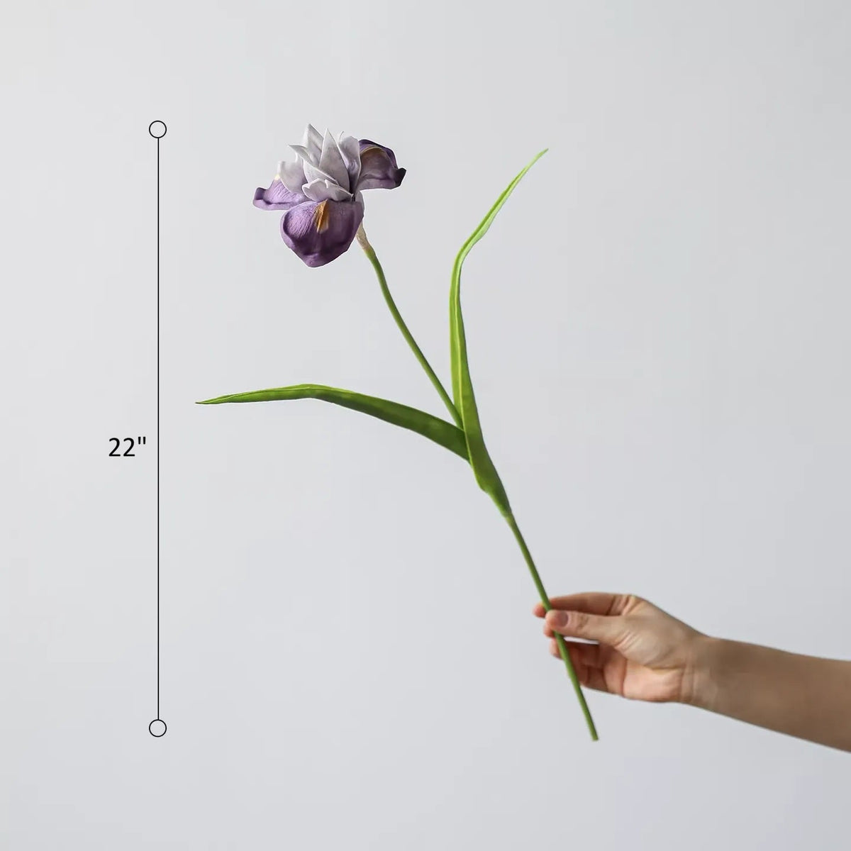 Purple iris stem, 22in tall, RusticReach artificial flowering plant on Tampa Home & Garden Store