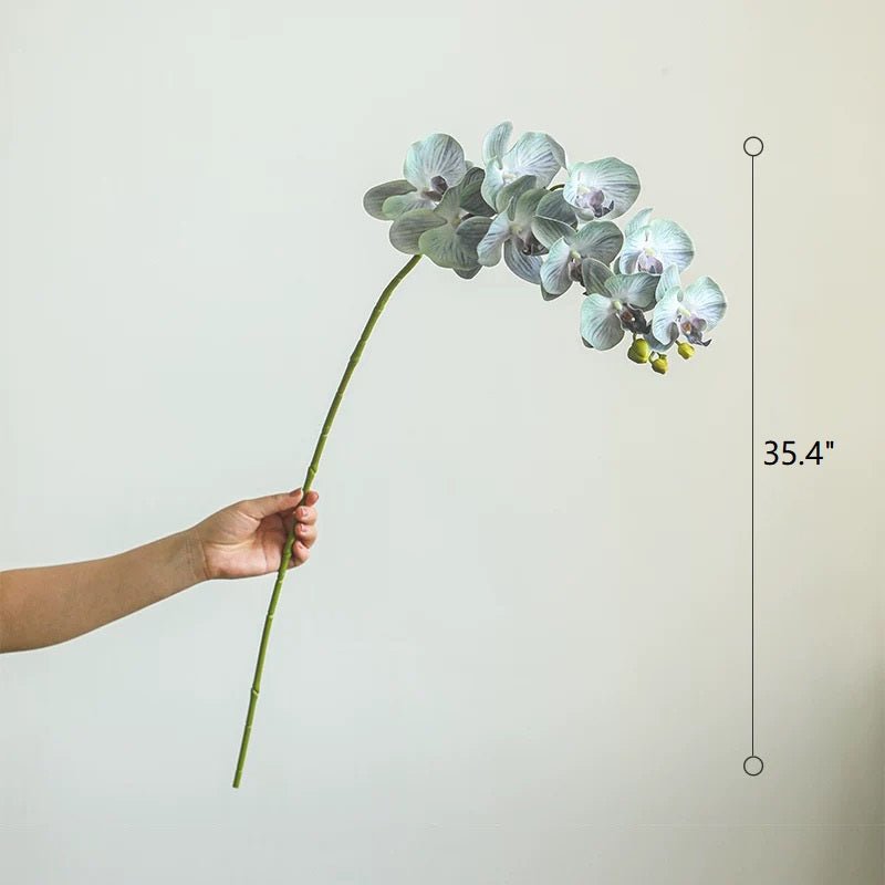 Real Touch Orchid Stem in blue-gray hues, 35.4 inches tall, RusticReach on Tampa Home & Garden Store
