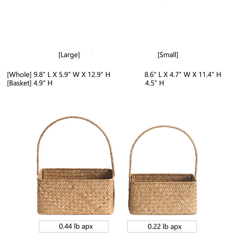 Rectangular Woven Carry Basket Organizer RusticReach natural woven baskets, set of 2 on Tampa Home & Garden Store