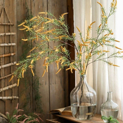 Artificial Large Rosemary Stem, 49 inches tall, in a clear glass vase on Tampa Home & Garden Store
