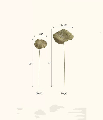 Artificial Rustic Lotus Stem by RusticReach, small 29in with 8.7in leaf, large 33in with 14.17in leaf on Tampa Home & Garden Store