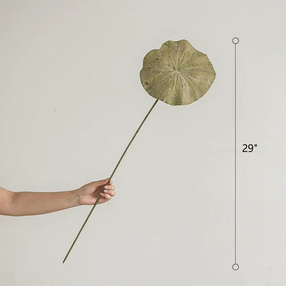 Artificial Rustic Lotus Stem by RusticReach, 29in green stem with a large round lotus leaf on Tampa Home & Garden Store