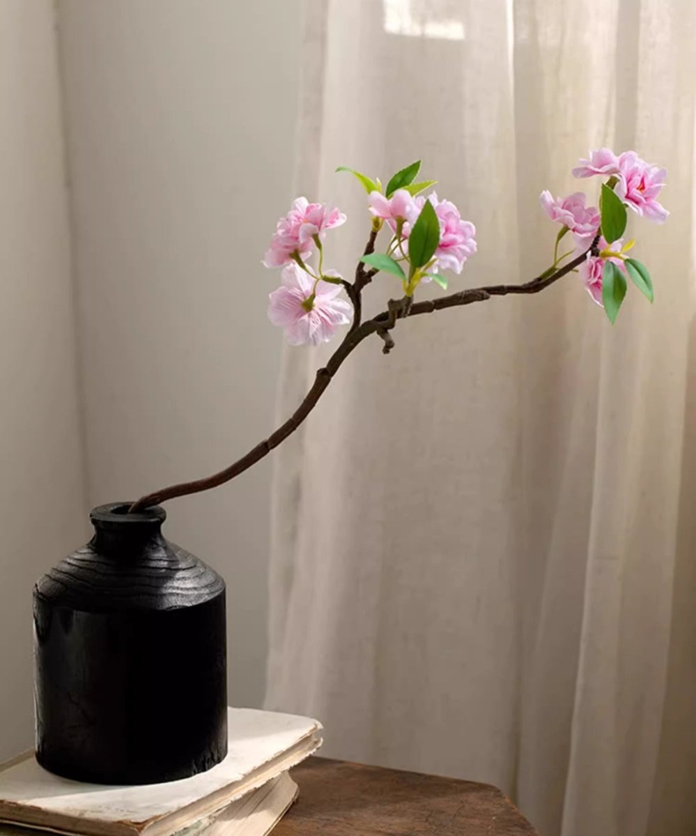 Small Peach Blossom Flower Stem 16.5 in tall, pink blooms, RusticReach artificial plant on Tampa Home & Garden Store