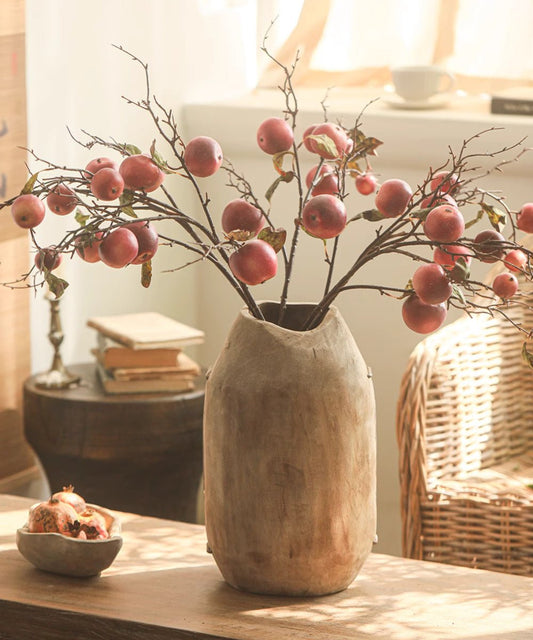 Homestead solid wood decor vase by RusticReach with twig branches and red fruit accents on Tampa Home & Garden Store