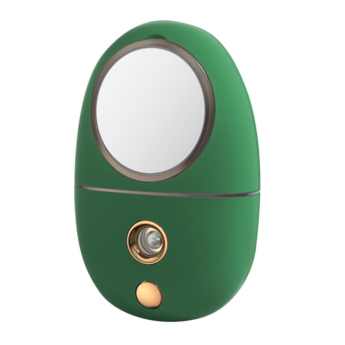 Mini portable nano face mister mirror by Best Product Finds, green with gold trim on Tampa Home & Garden Store