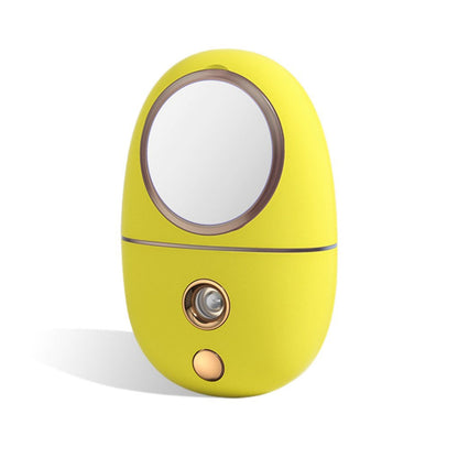 Mini Portable Nano Face Mister / Mirror, yellow body with round mirror, Best Product Finds on Tampa Home & Garden Store
