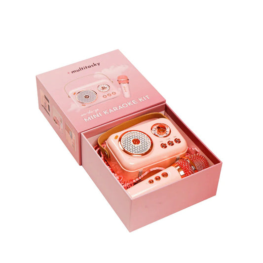 On-the-Go Mini Karaoke Kit pastel pink electronics set with compact speaker and microphone Best Product Finds on Tampa Home & Garden Store