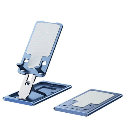 Slim & Compact Foldable Phone Holder blue metal frame by Best Product Finds with adjustable clamps on Tampa Home & Garden Store