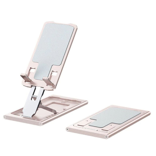 Slim & Compact Foldable Phone Holder rose-gold metal stand with mesh panel on Tampa Home & Garden Store