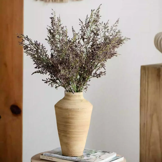 Wild Lavender Stem 29.1 in tall artificial plant in beige textured ceramic vase RusticReach on Tampa Home & Garden Store