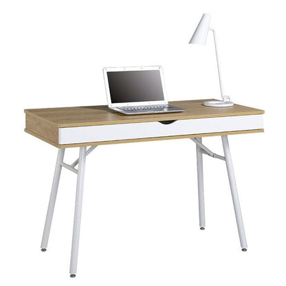 Escritorio moderno para computadora portátil de servicio pesado con cajón de almacenamiento en acabado de madera de pino