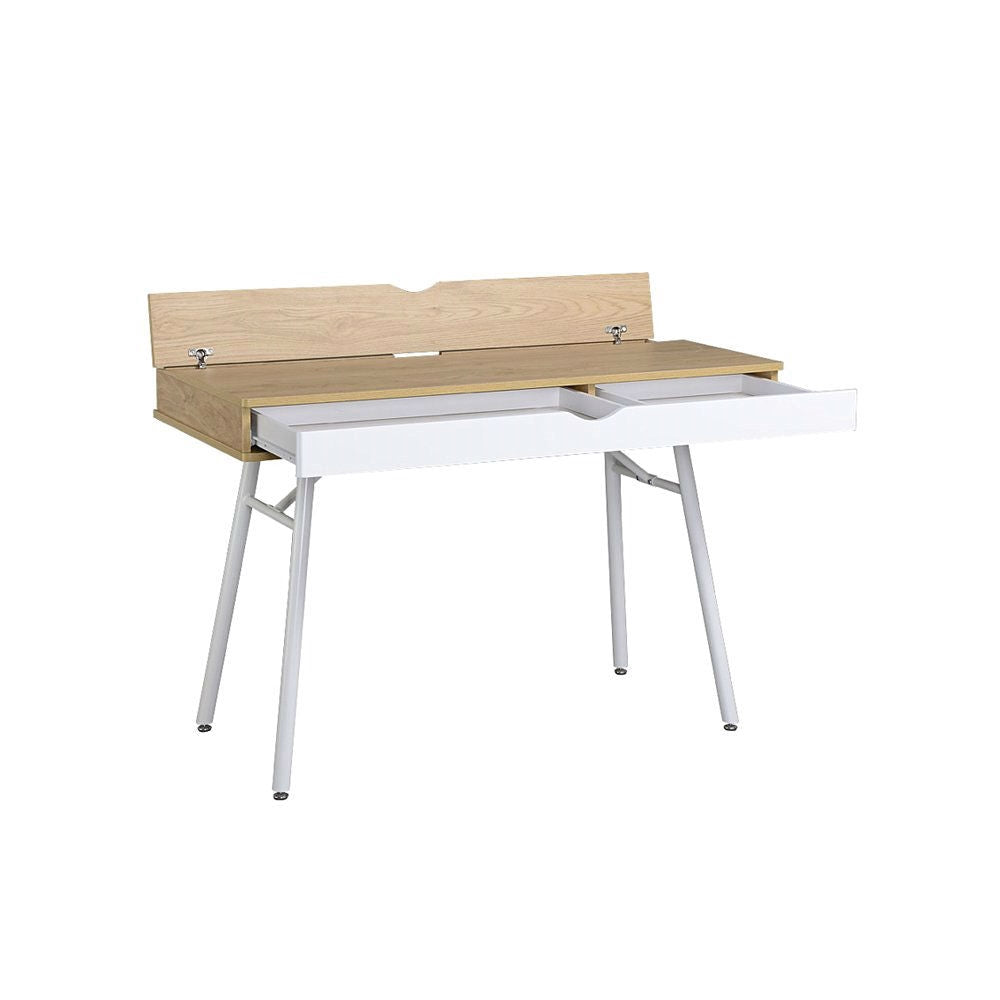 Escritorio moderno para computadora portátil de servicio pesado con cajón de almacenamiento en acabado de madera de pino