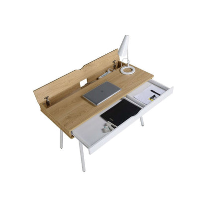 Escritorio moderno para computadora portátil de servicio pesado con cajón de almacenamiento en acabado de madera de pino