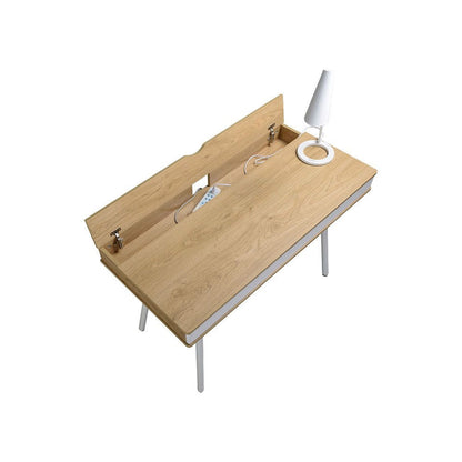 Escritorio moderno para computadora portátil de servicio pesado con cajón de almacenamiento en acabado de madera de pino