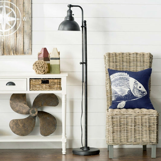 65-inch Tall Floor Lamp Task Light in Distressed Metal Finish - Tampa Home & Garden Store