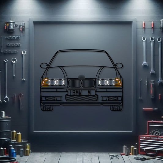 Décoration Murale Voiture Néon Métal Vue Avant E36 - MTN0082