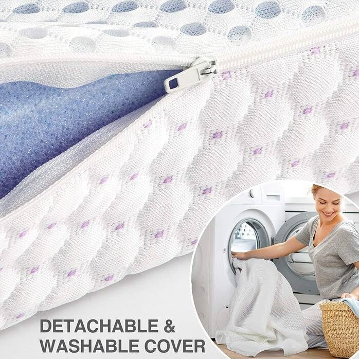 Cubrecolchón de espuma viscoelástica Queen de 3 pulgadas con funda extraíble tipo cajón