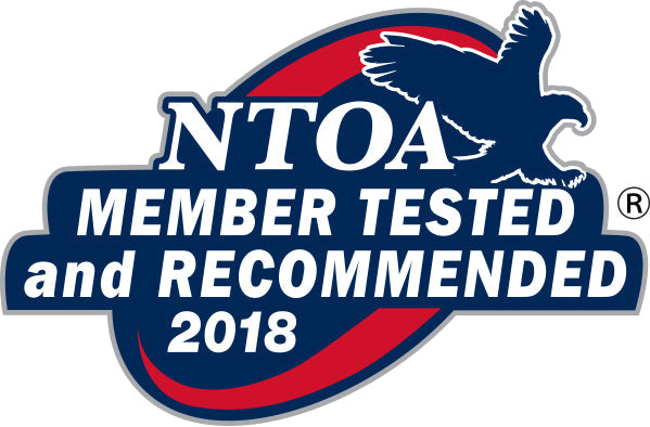 NTOA logo with an eagle silhouette and the words Member Tested and Recommended 2018 on Tampa Home & Garden Store