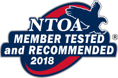 NTOA logo with an eagle silhouette and the words Member Tested and Recommended 2018 on Tampa Home & Garden Store