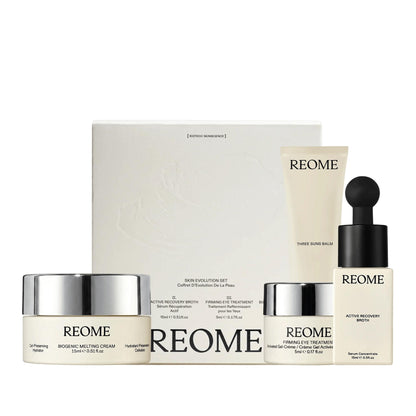 Skincare set REOME Skin Evolution by Beauty Care Bag with white box and beige tubes on Tampa Home & Garden Store