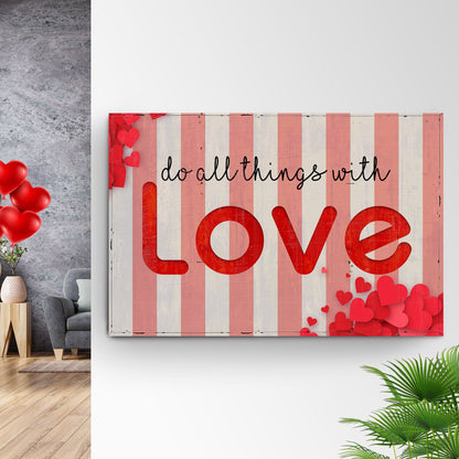 Valentines Day Sign V canvas crafting piece with pink white stripes and red hearts on Tampa Home & Garden Store