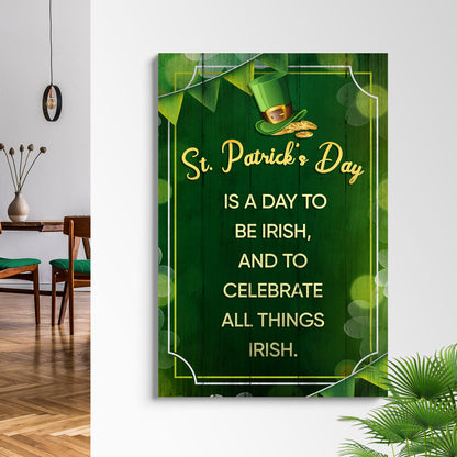 St Patrick's Day canvas sign by Tailored Canvases green with leprechaun hat and gold coins on Tampa Home & Garden Store