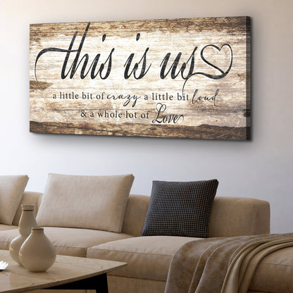 This Is Us Sign canvas wall art rustic wood backdrop Tailored Canvases Crafting Canvas on Tampa Home & Garden Store