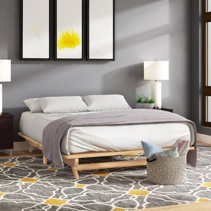 Cama de plataforma tamaño queen de madera maciza estilo rústico fabricada en EE. UU.