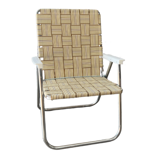 Tan Stripe Magnum Lawn Chair - Tampa Home & Garden Store