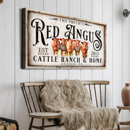 Red Angus Sign II canvas crafting wall art by Tailored Canvases on Tampa Home & Garden Store